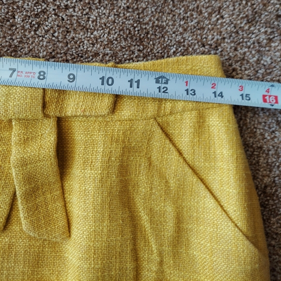 Milly Yellow Linen Pencil Skirt Size 6 pockets! - Picture 5 of 9